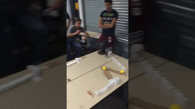 Rube Goldberg In Class Demonstration - Failed