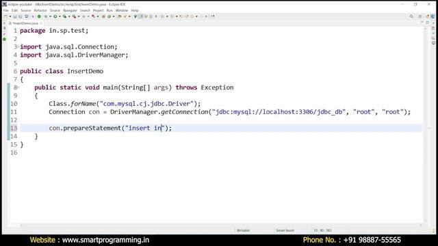 #2 Java and MySQL connection eclipse | Insert data into table using PreparedStatement JDBC Practica
