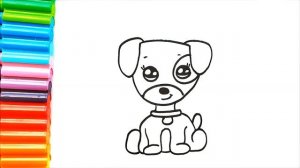 Очень простой рисунок милой собаки - Простые рисунки