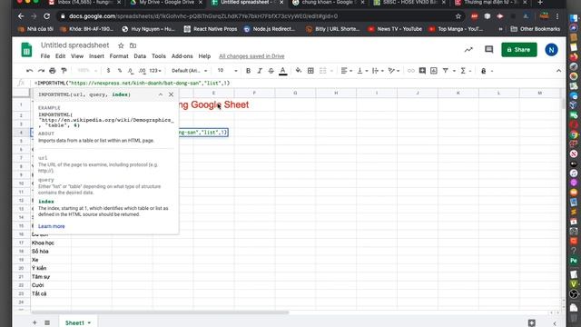 Google Sheet - Truy xuất dữ liệu của trang web bằng Google Sheet смотреть онлайн