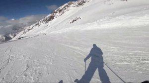 ГорноФУФлыжники в Домбае! Обзор черной трассы. Ч.3