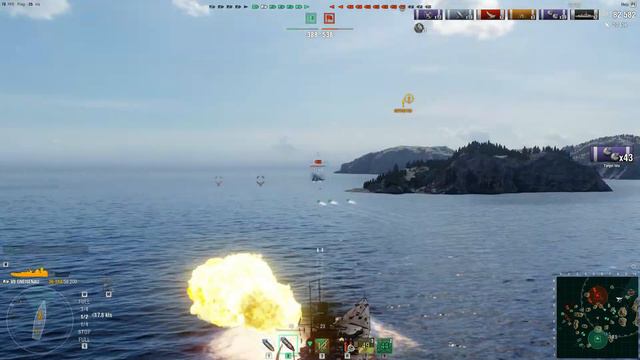World Of Warship GNEISENAU distributes half of the Team (6 KILLS) смотреть онлайн