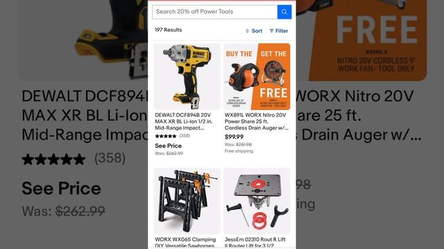 eBay 20% off Power ToolsSave on Milwaukee, Makita, and more