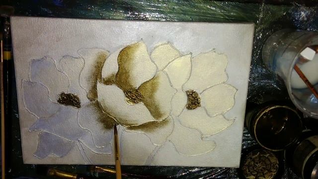 Рисуем цветы. Техника рисование.  Flowers painting technique Acrylic/ Easy for beginners/Tutorial #