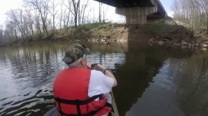 Monocacy River Smallmouth kayak fishing 3-25-16