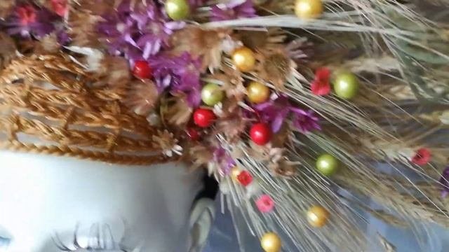 Кокошник из колосков пшеницы и сухоцветов #ЛисьяМастерская