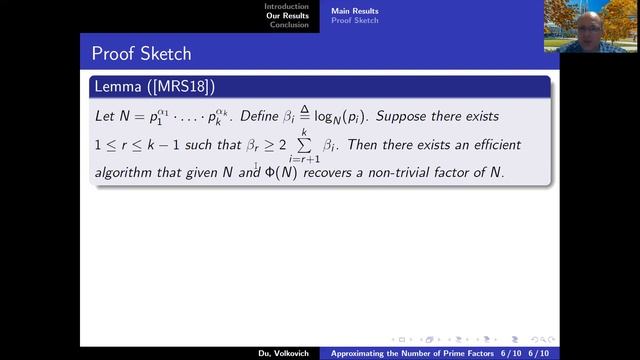 Approximating the Number of Prime Factors Given an Oracle to Euler’s Totient Function смотреть онлайн