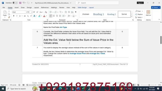 Exp19_Excel_Ch05_HOEAssessment_Fine_Art | Exp2019 Excel Chapter05 FineArt | Excel22 assignment