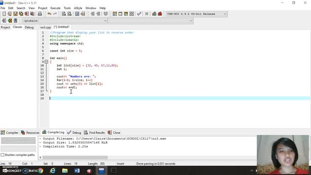 C++ Arrays: Displaying in reverse order смотреть онлайн