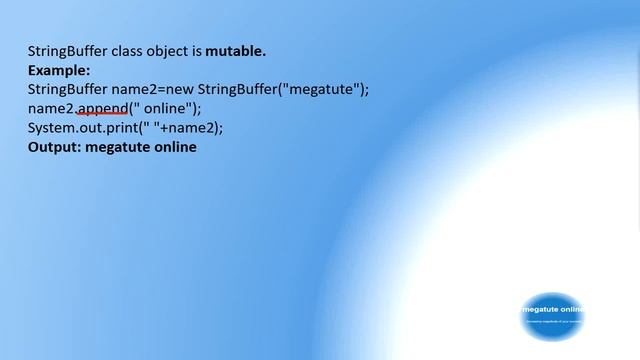 Java String and StringBuffer class