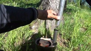 Интересная печка щепочница с трубой из СССР