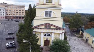 Липецк.Комсомольский пруд. Соборная площадь. Христо-Рождественский кафедральный собор.Аэросъемка.