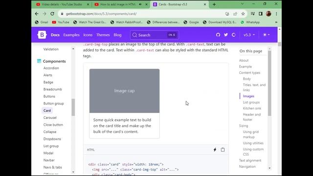 04 How to add CARDS in Bootstrap5 | Bootstrap5 tutorial | Java full stack development