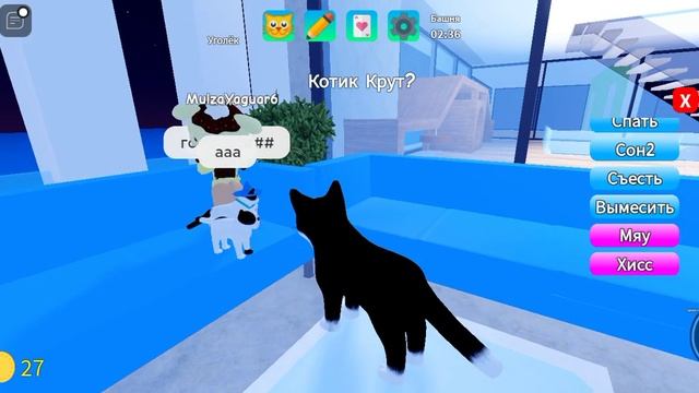 КОТ ЗАДИРАЕТ ДЕВОЧКУ. СОЦИАЛЬНЫЙ ЭКСПИРИМЕНТ В РОБЛОКСЕ! ИГРА: ИГРА С КОТИКАМИ! #врек #roblox смотреть онлайн