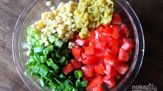 Острый салат из кукурузы