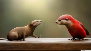 Домашняя выдра шокирована новой игрушкой