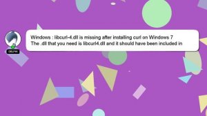 Windows : libcurl-4.dll is missing after installing curl on Windows 7