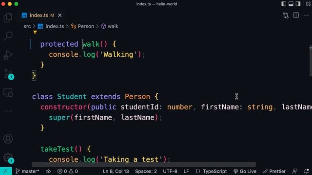 The Ultimate TypeScript Course，Classes, Interfaces:Private vs Protected Members