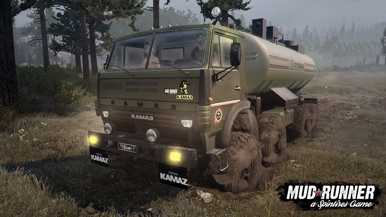 Spintires: MudRunner - Мультиплеер, бригадой проходим карту «Silvan leads». [1440p, без мата]