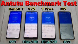 OPPO Reno8 T vs Vivo V25 vs realme 9 Pro Plus vs Poco M5 Antutu Test