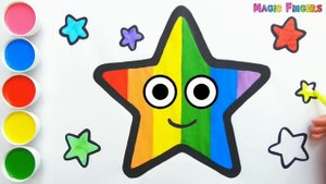Rainbow Little Star | Drawing Ideas With Basic Shapes for Toddlers #33