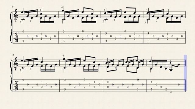 Etude n°13 op.35 - Fernando Sor (1778 - 1839) Tablature смотреть онлайн