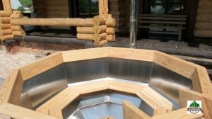 Банный чан "Альтвуд" из нержавеющей стали на подставке с печью