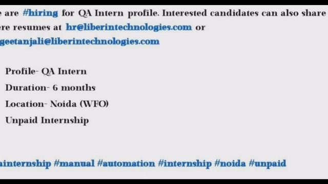 QA intern | developer | HR intern | Designer | software engineer job openings