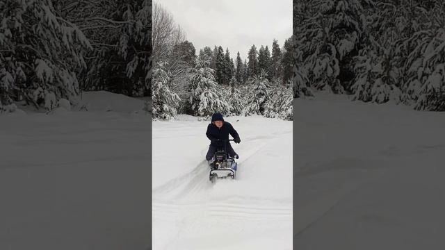 Мотобуксировщик Белка по снегу
