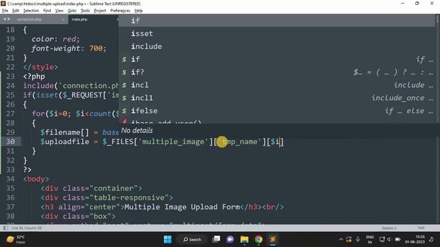 How to Upload Multiple Files in PHP & save into database || Save Files name using implode function