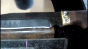 Лазерная гравировка на ноже дамаcская сталь 2-й проход