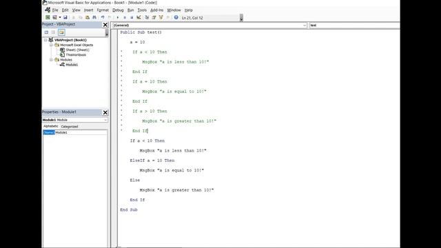 How to write If else statements in Excel VBA/Macro #excelvba #excelvbatutorial #exceltutorial