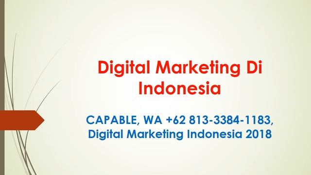 QUALIFIED, WA +62 813-3384-1183, Digital Marketing Indonesia PDF смотреть онлайн