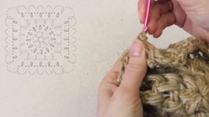 Коврик из джута крючком со СХЕМОЙ / из квадратных мотивов / #МК ковер из джута очень подробно