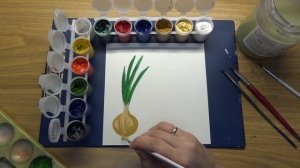 Как нарисовать овощи / Рисуем лук / Рисуем горошек