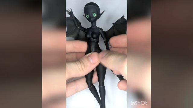 bjd doll girl demon black colour costly collection anime toys / БЖД кукла шарнирная девушка демон