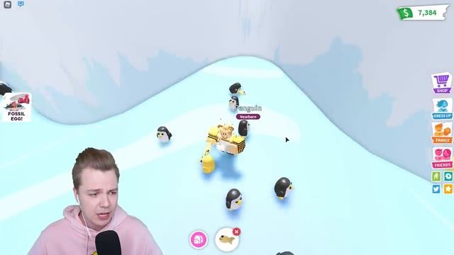 Бросаю 20 ЗОЛОТЫХ РЫБ, чтобы получить ЗОЛОТОГО ПИНГВИНА Адопт Ми! (Роблокс) смотреть онлайн