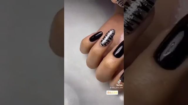 before after nails black with one zebra design