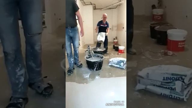 Использование самовыравнивающей смеси. смотреть онлайн