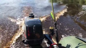 Лодочный мотор HDX 2,5л.с выходит на глис с лодкой marco 3200