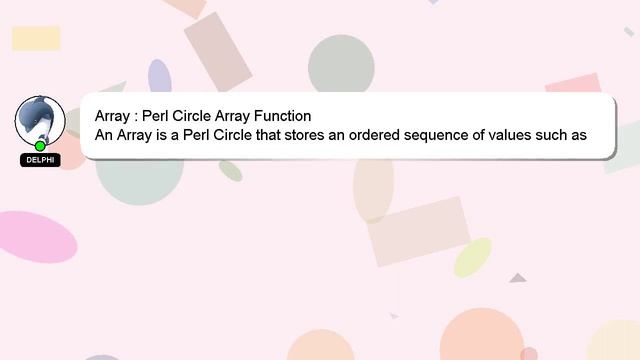 Array : Perl Circle Array Function смотреть онлайн