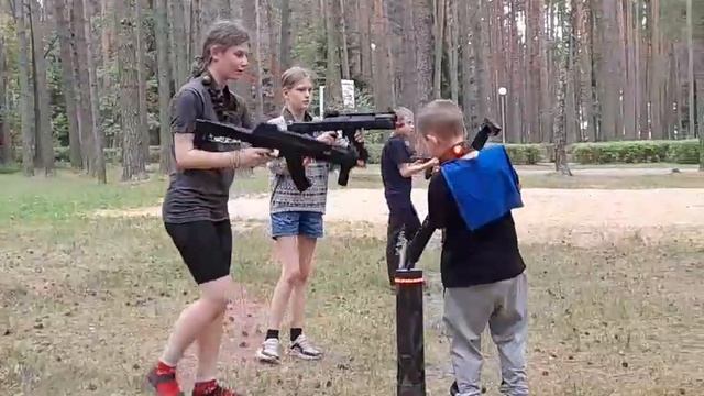 Как мы играли в Лазертаг на 1 смене 2023 г. в лагере "Волна". Играют 1-6 отряды
