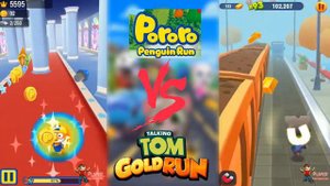 Pororo Penguin Run Vs Talking Tom Gold Run - Gameplay Walkthrough