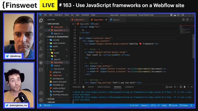 #163 - Use JavaScript frameworks on a Webflow site