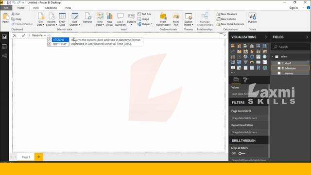 UTCNOW (DAX Function ) || Utcnow dax function in power bi || laxmi skills dax functions