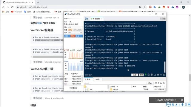brook +ws科学上网（翻墙）演示官方命令脚本 смотреть онлайн