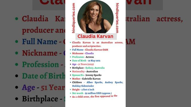 Who is Claudia Karvan | Claudia Karvan Biography Age, Height, Net Worth #trending #short #biography