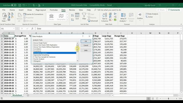 Descriptive Statistics in Excel