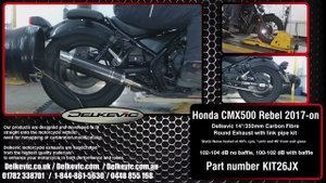 Delkevic Exhaust Muffler DL10 Carbon sound Honda CMX500 Rebel