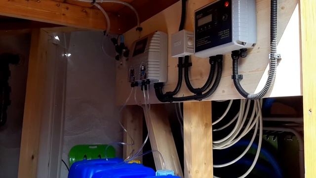 Каркасный Бассейн на Даче - Монтаж Блока Управления и Станции дозации, Гибралтар 5,5х3,7х1,35